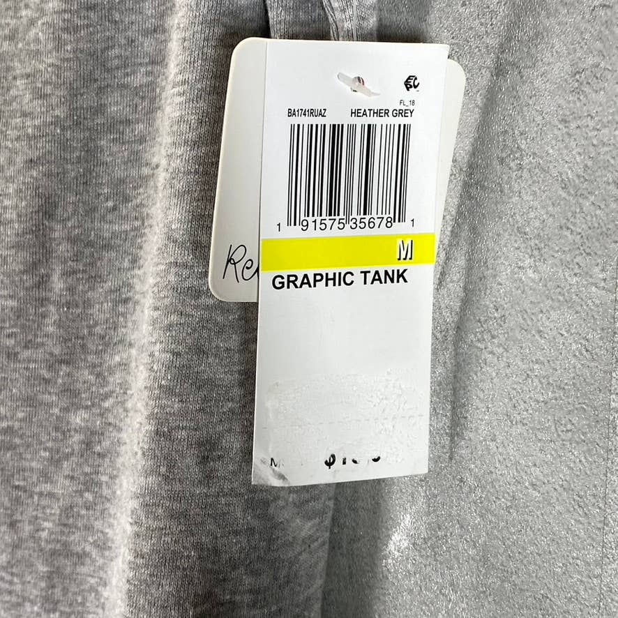 REBELLIOUS ONE Juniors' Heather Grey Butterfly Embroidered Tank Top SZ M