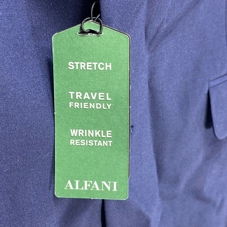 ALFANI Navy Classic-Fit Stretch Wrinkle Resistant Two-Button Regular Suit Jacket SZ 40R