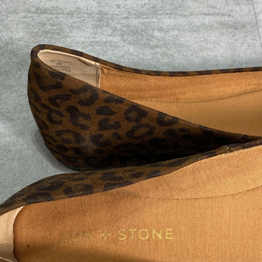 SUN + STONE Brown Leopard Print Eliana Slip-On Flats SZ 8