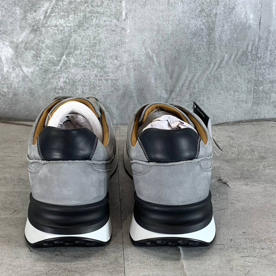 THOMAS & VINE Men's Gray Leather Lowe Lace-Up Casual Sneakers SZ 9