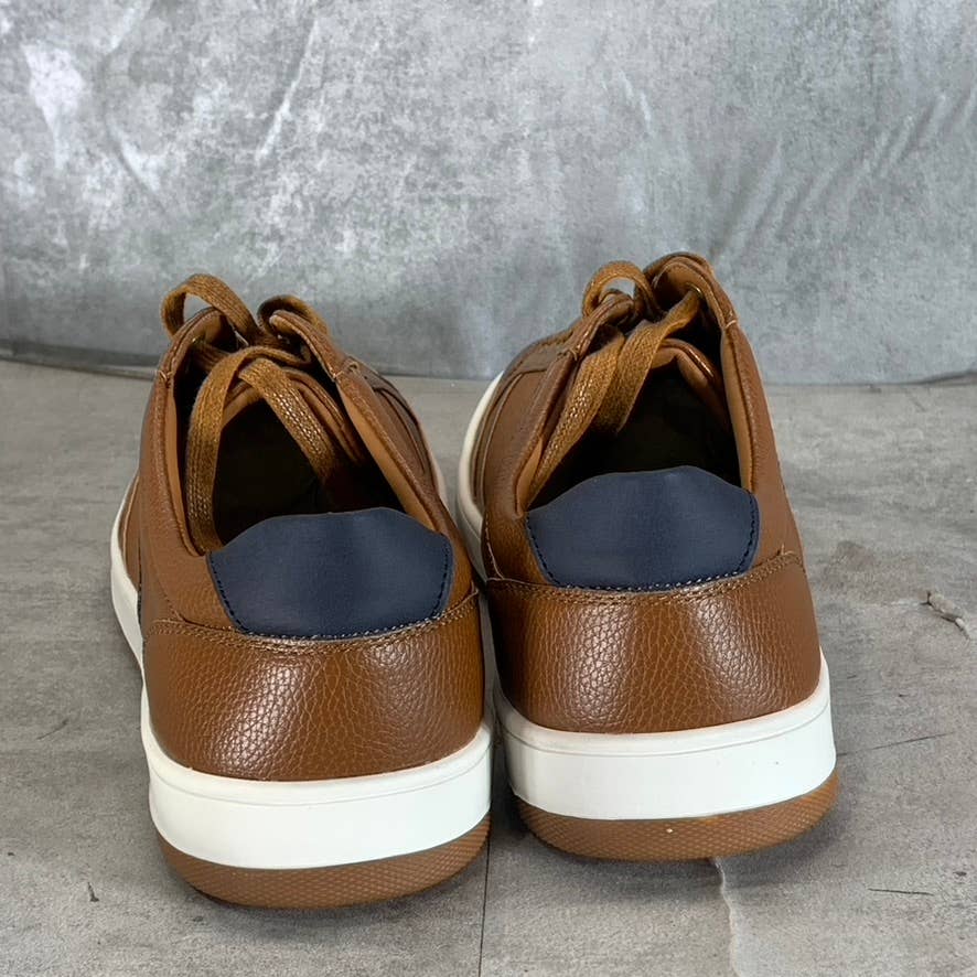 VANCE CO. Men's Brown Faux Leather Rogers Casual Lace-Up Sneakers SZ 8.5