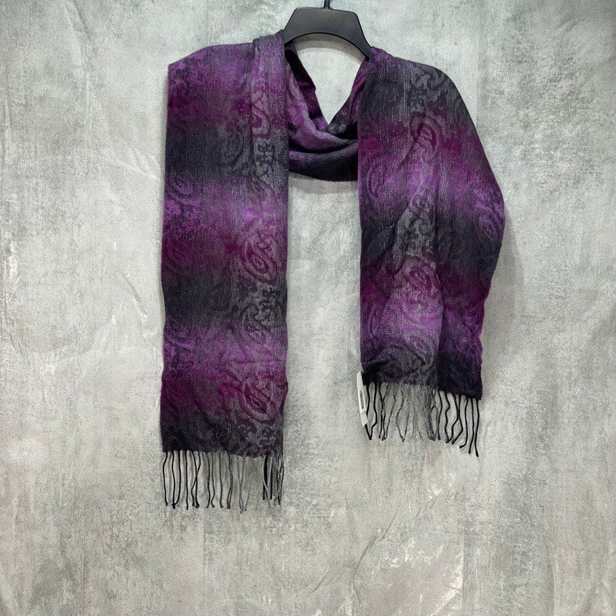 STEVE MADDEN Purple Mid Weight Ombre Paisley Muffler Scarf OS