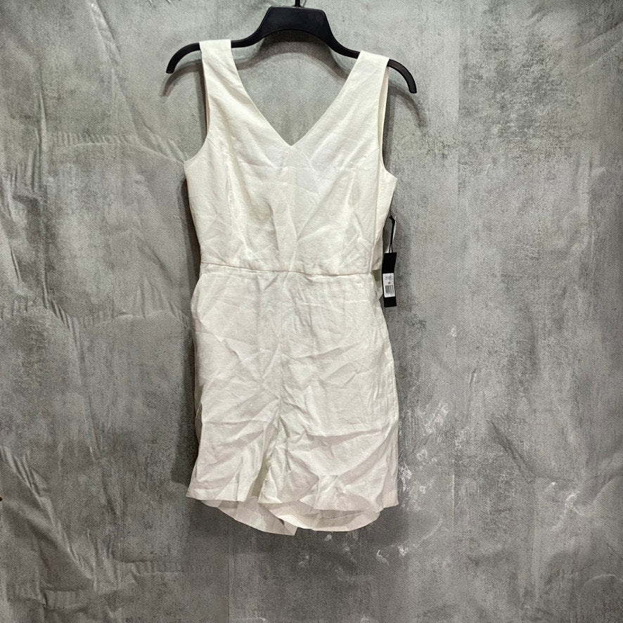 BLACKTAPE Off-White Open-Back V-neck Sleeveless Romper SZ S