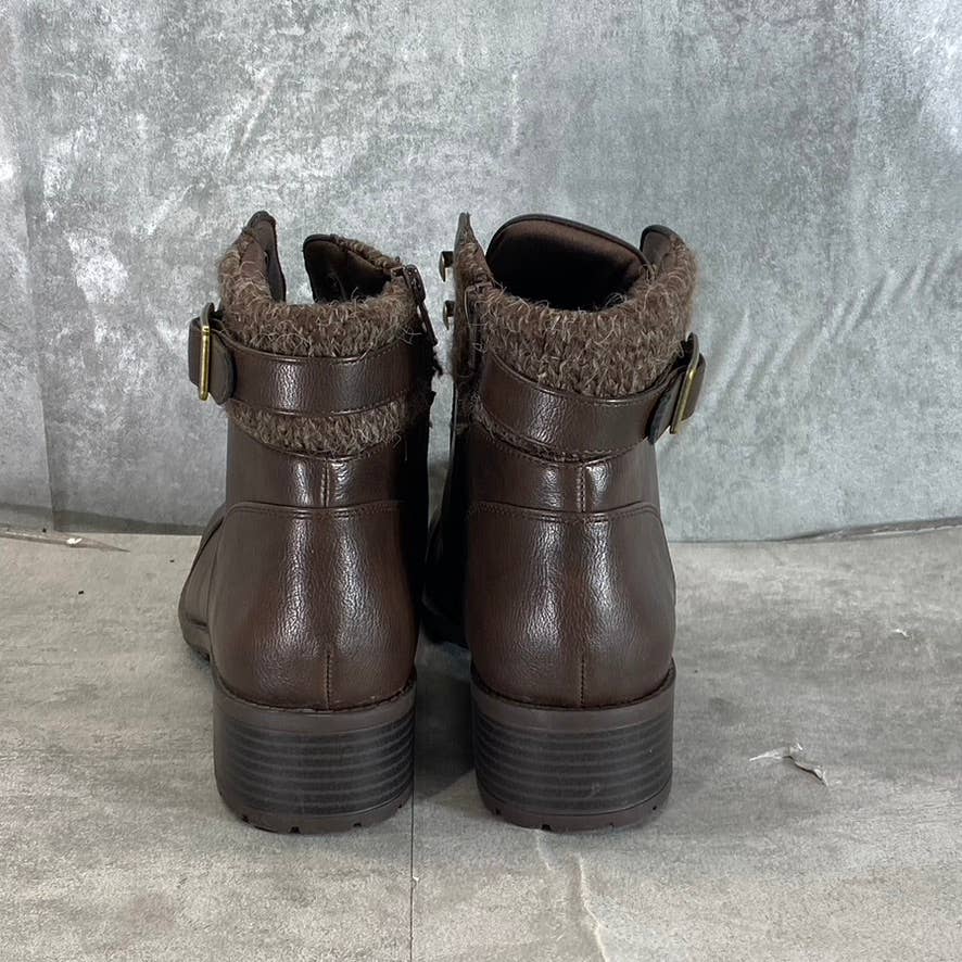 STYLE & CO Women's Chocolate Gaiel Lace-Up Cold-Weather Lug-Sole Boots SZ 8.5