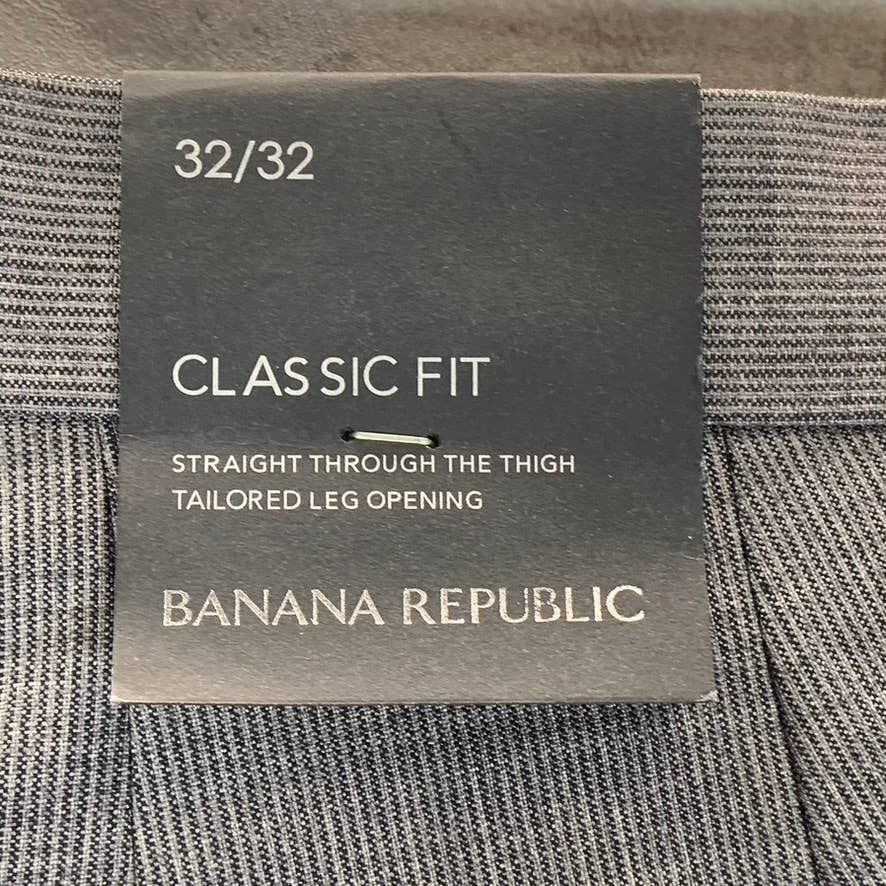 BANANA REPUBLIC Men's Grey Mini Gingham Classic-Fit Dress Pants SZ 32X32
