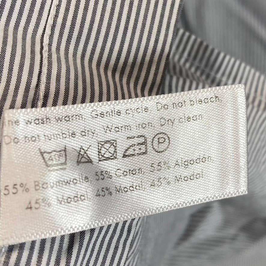 ETON Men's Grey Striped Slim Button-Up Long-Sleeve Poplin Shirt SZ S(38/15)