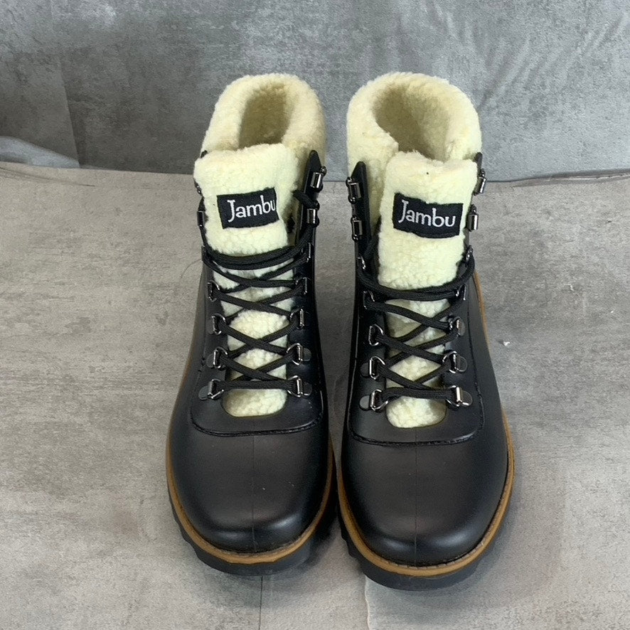 JAMBU Women's Black Rainey Faux-Fur Waterproof Memory Foam Hiker Boots SZ 6.5