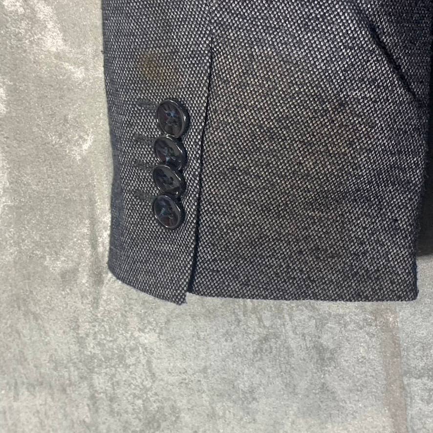 ZARA MAN Men's Black Textured Straight Fit Two-Button Basic Blazer SZ L