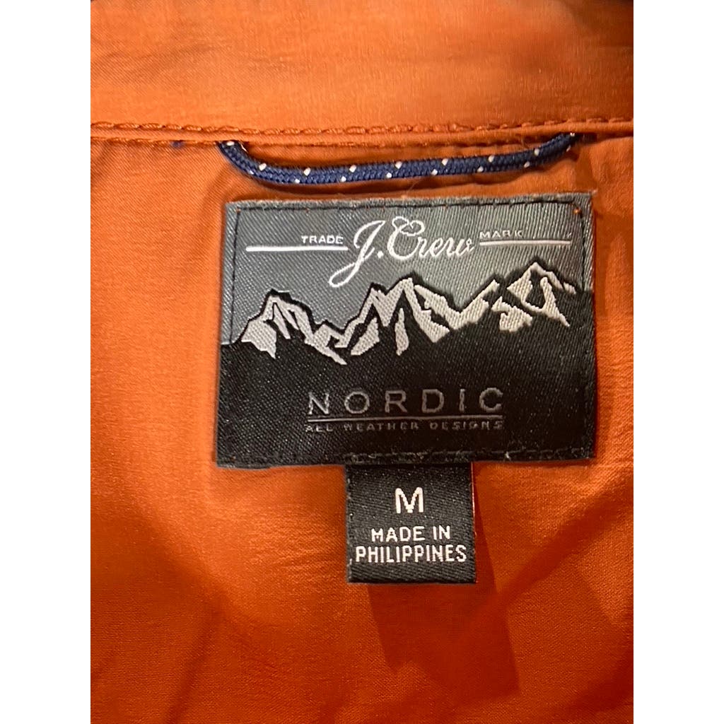 J.CREW Men's Orange Nordic Recycled Active Microfleece Button-Up Workshirt SZ M