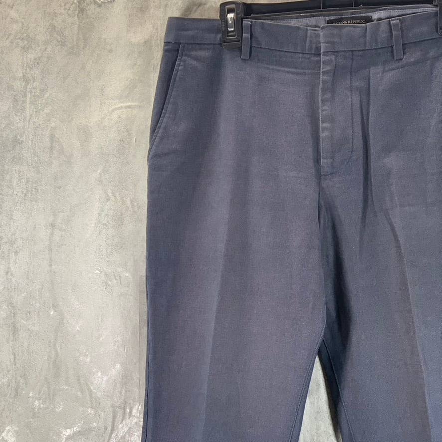 BANANA REPUBLIC Men's Navy Straight-Fit Kentfield Cotton Pants SZ 34