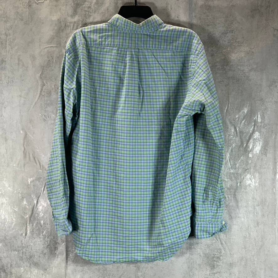 RALPH LAUREN Men's Green Plaid Classic-Fit Button-Up Long-Sleeve Shirt SZ M