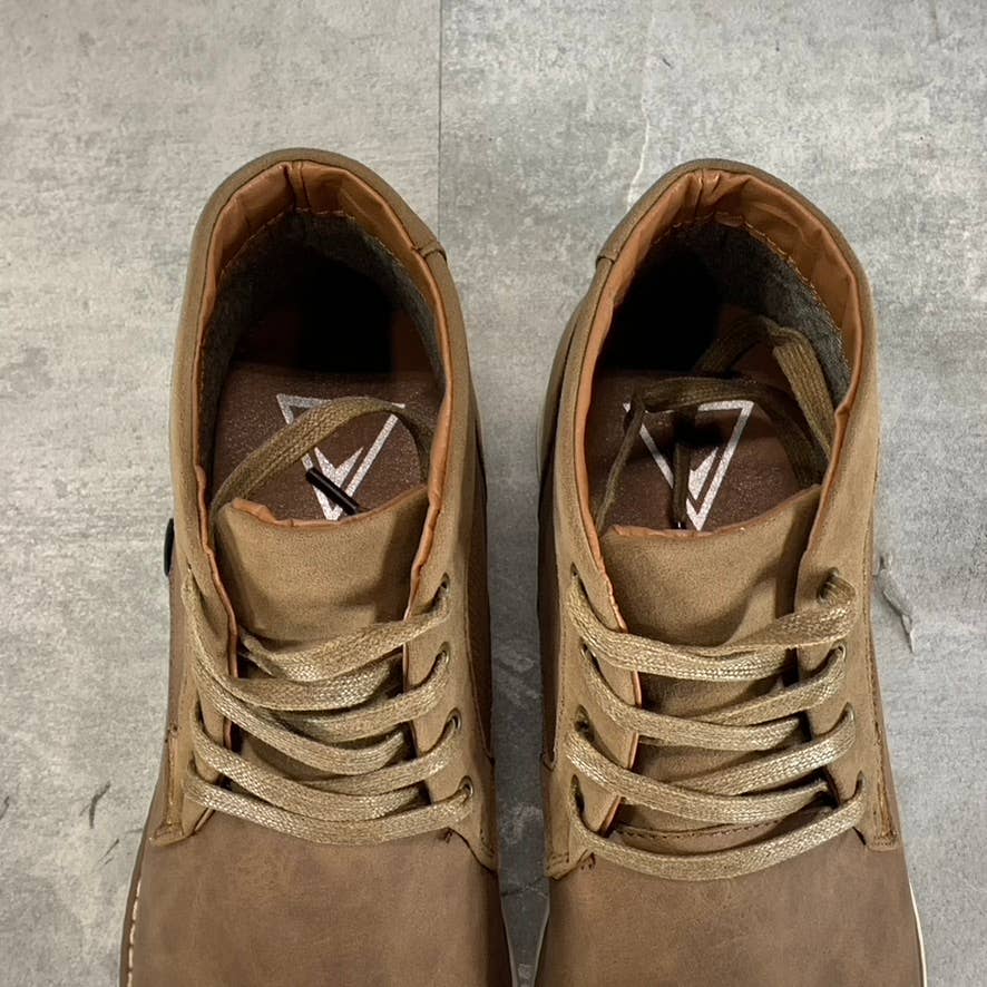 VANCE CO. Men's Tan Faux-Leather Austin Lace-Up Chukka Boot SZ 9