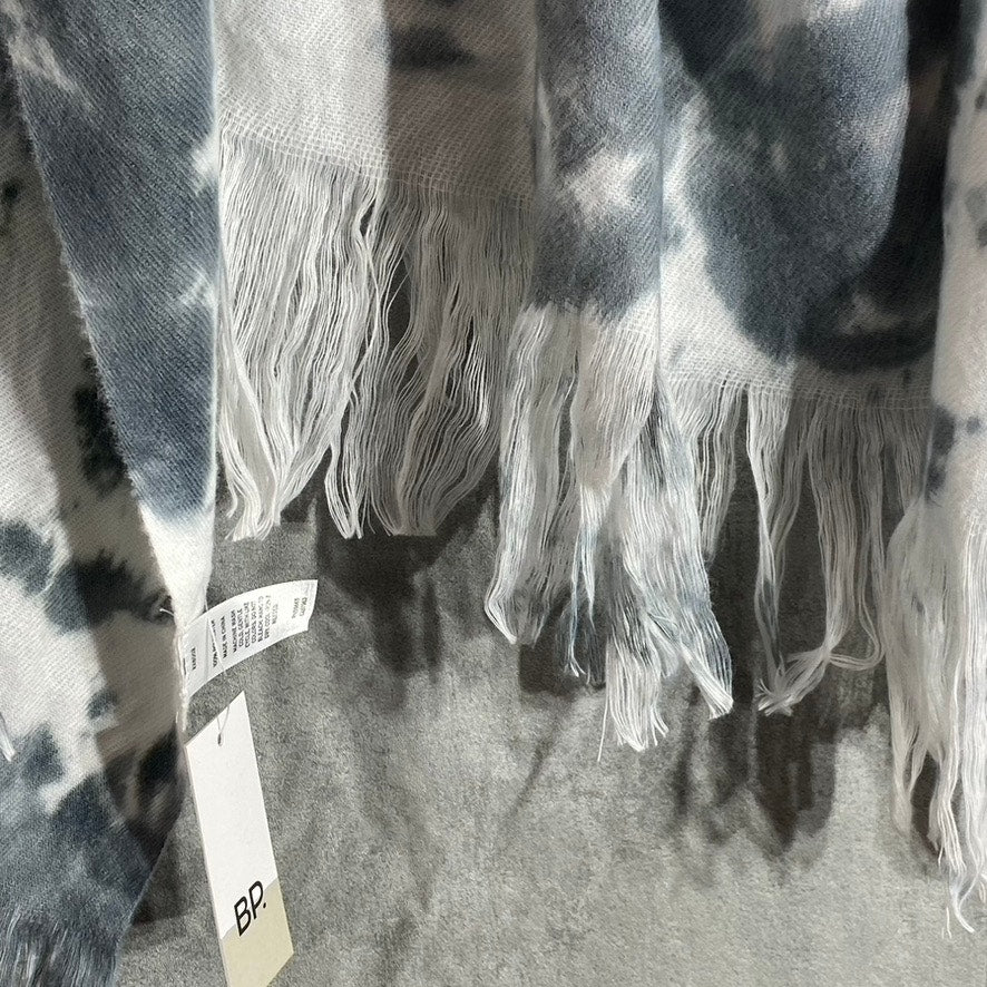 BP. Women's Grey-White Tie-Dye Fringe Detail Wrap SZ OS