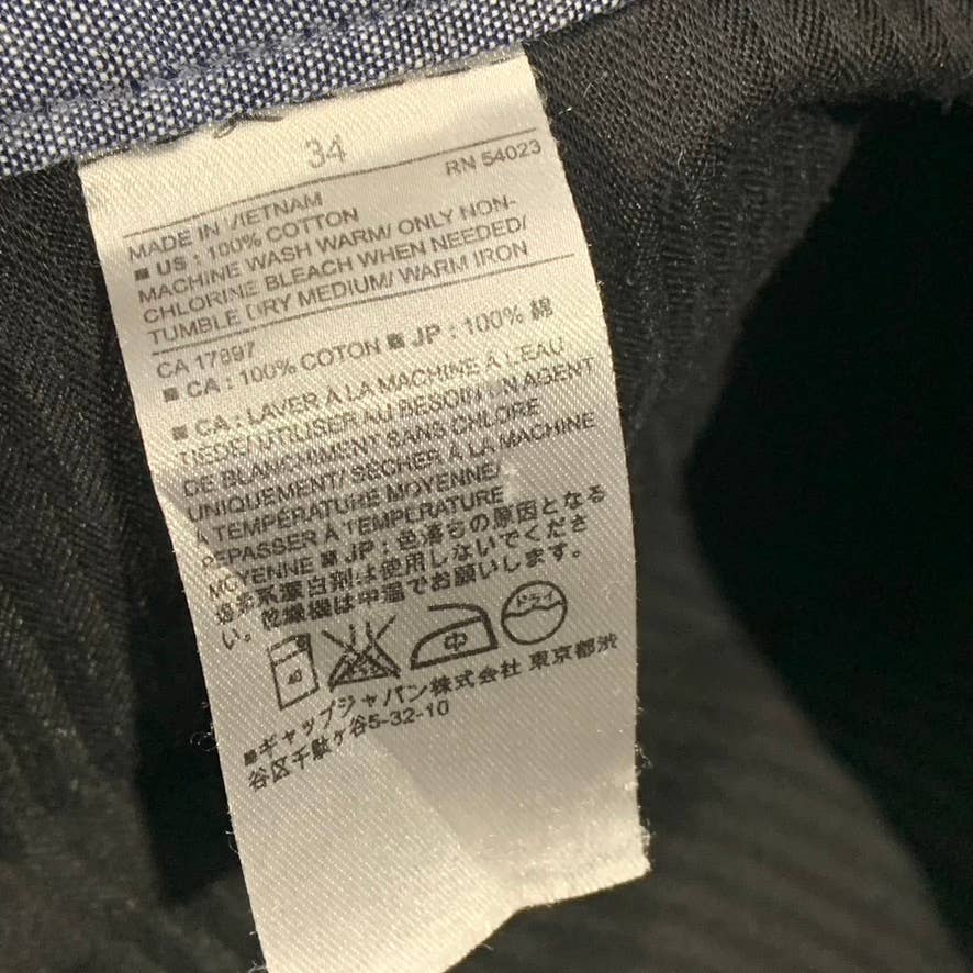 BANANA REPUBLIC Men's Navy Straight-Fit Kentfield Cotton Pants SZ 34