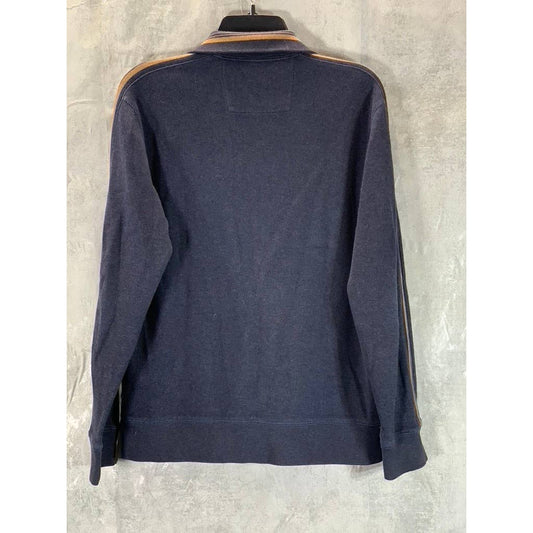BANANA REPUBLIC Men's Navy/Gold Stripe Zip-Up Sweater SZ S