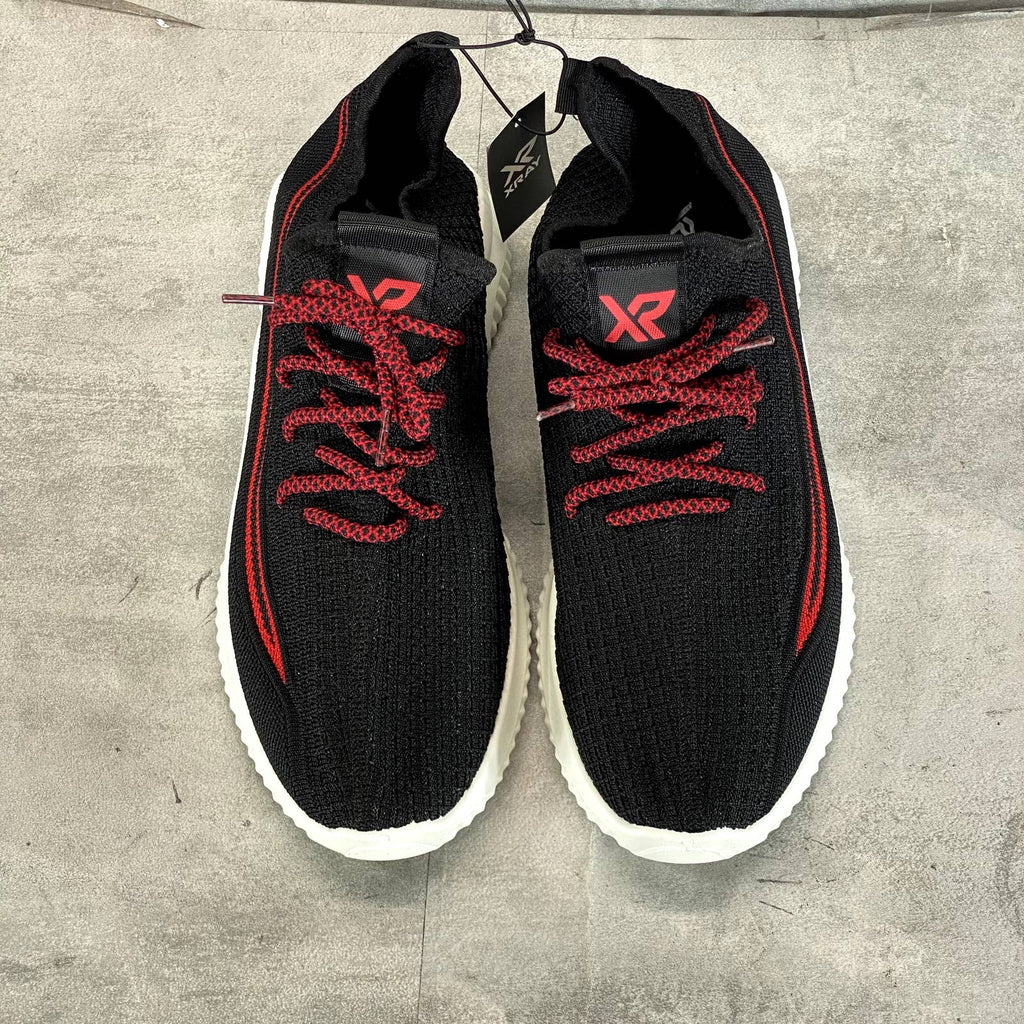 XRAY FOOTWEAR Men's Black/Red Knit Breathable Niko Lace-Up Sneakers SZ 12