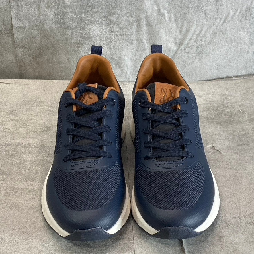 NEW YORK & COMPANY Men's Navy Fabric Dixon Round-Toe Lace-Up Sneakers SZ 11