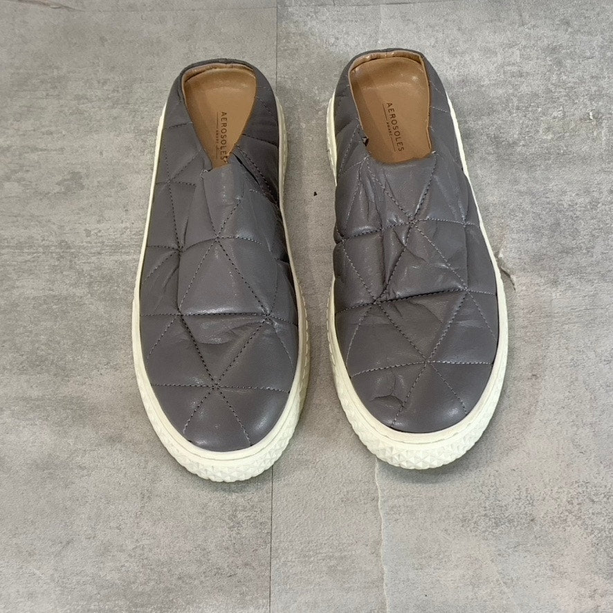 AEROSOLES Women's Dark Grey Ella Quilted Round-Toe Slip-On Sneakers SZ 7