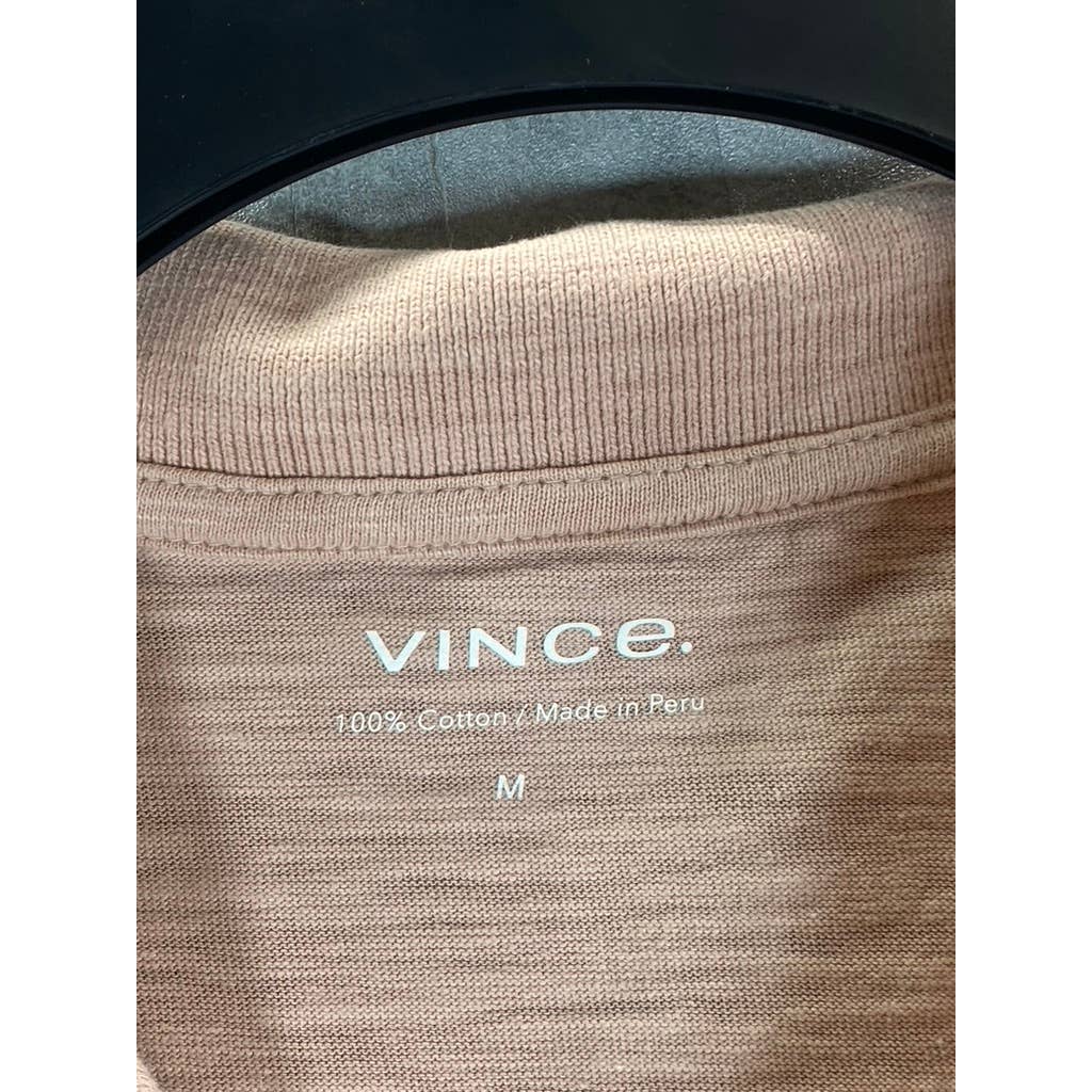 VINCE. Men's Peach Classic Slub Short-Sleeve Polo Shirt SZ M