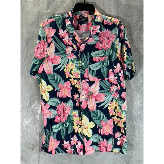 ABERCROMBIE & FITCH Men's Pink/Green Tropical Print Button-Up Shirt SZ L