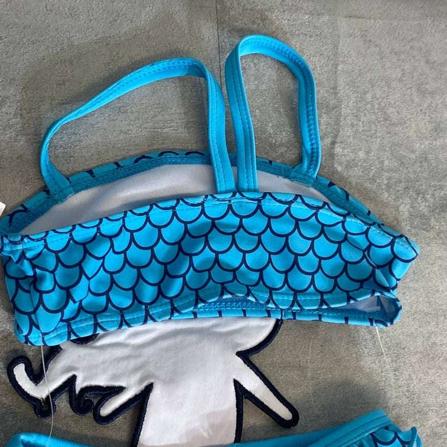 KOALA KIDS Infant Blue Scale Print Mermaid One-Piece Pull-On Swimsuit SZ 9-12M