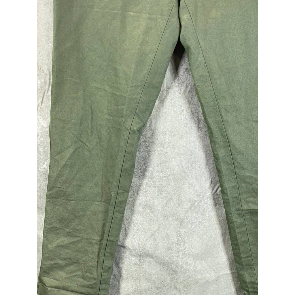 BONOBOS Men's Long Forest Green Adjustable Waist Straight-Leg Pants SZ 34L