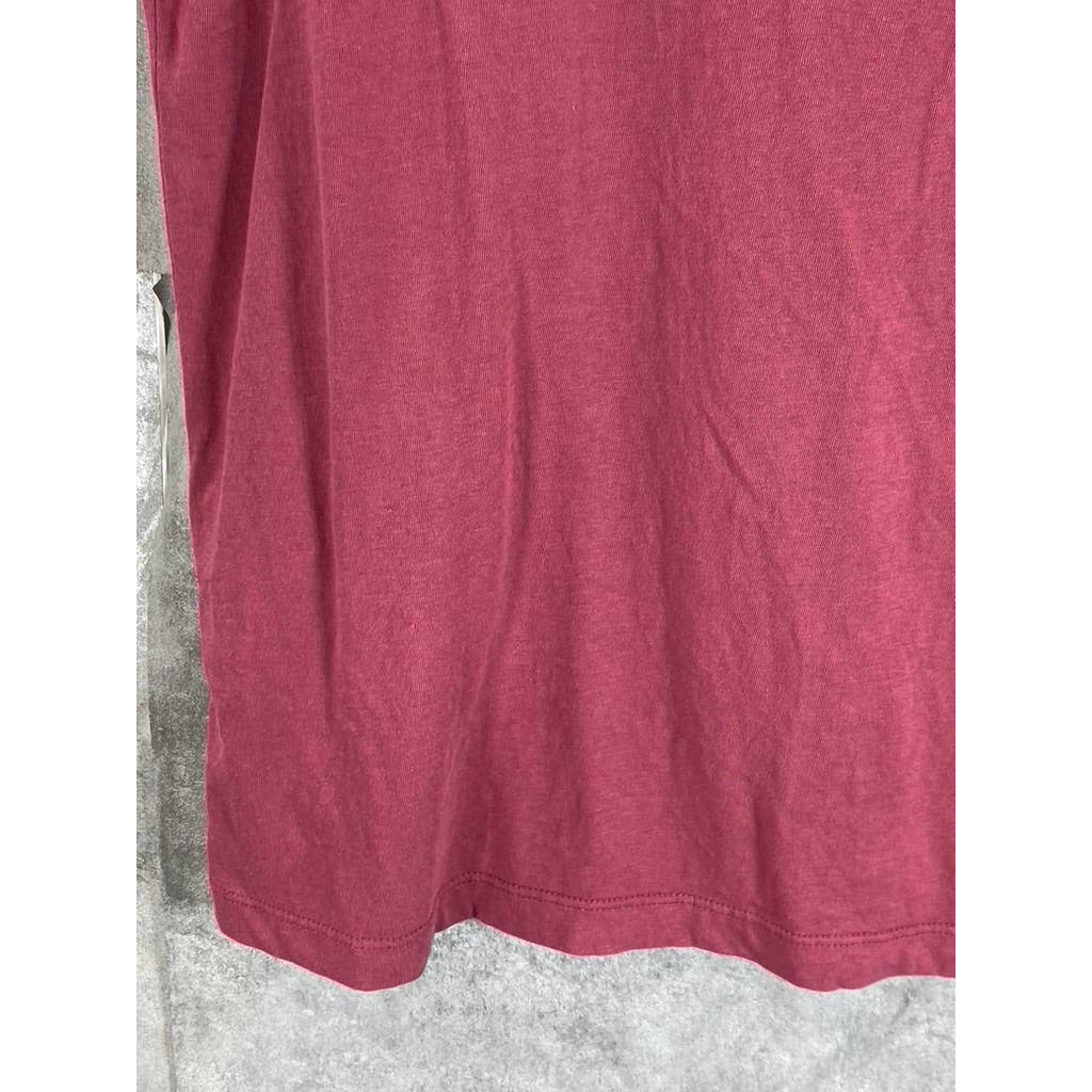 J.CREW Men's Burgundy Slim Washed Crewneck Short Sleeve T-Shirt SZ M