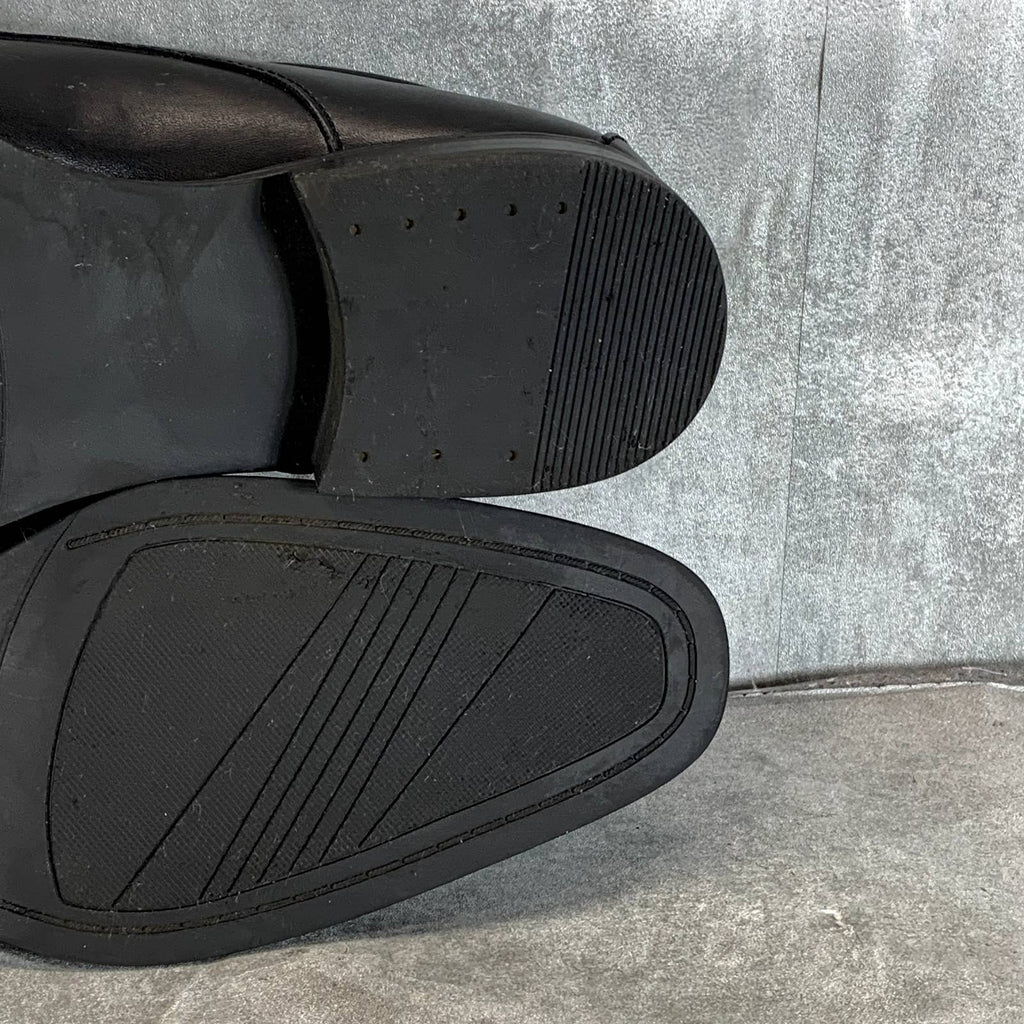 ALFANI Men's Black Faux-Leather Andrew Plain-Toe Lace-Up Derbys SZ 10.5