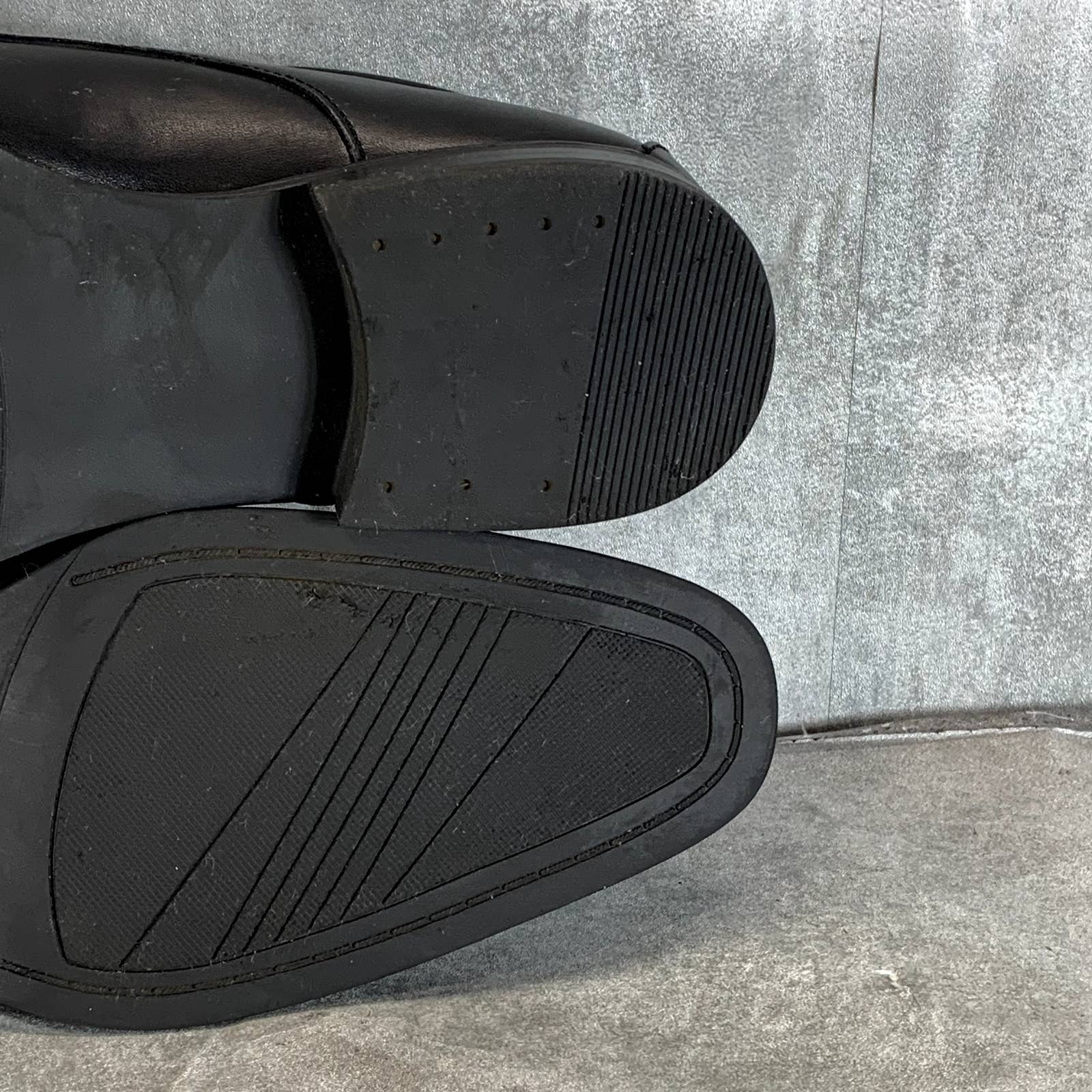 ALFANI Men's Black Faux-Leather Andrew Plain-Toe Lace-Up Derbys SZ 10.5