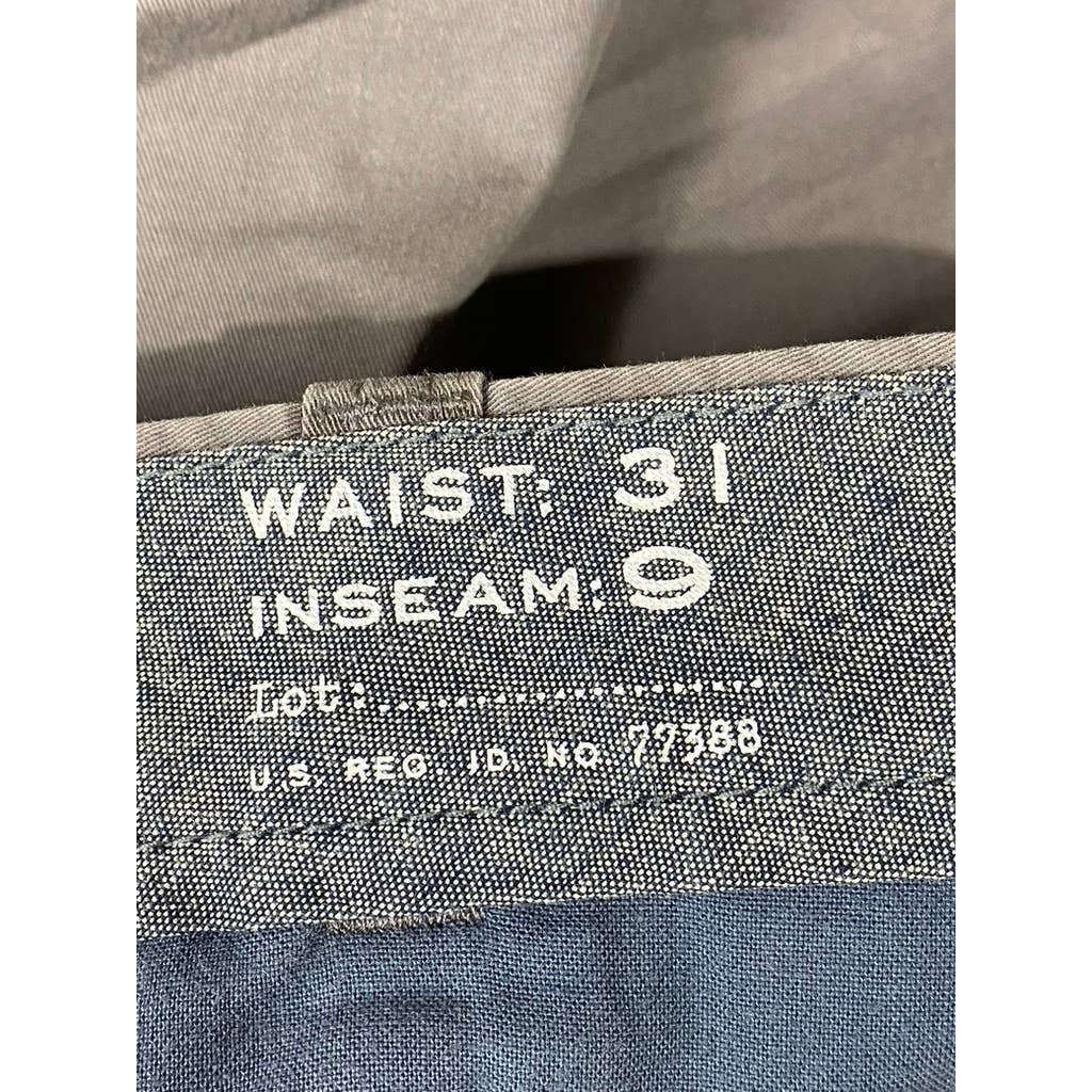 J.CREW Men's Spokane Grey Regular-Fit 9" Stretch Chino Shorts SZ 31