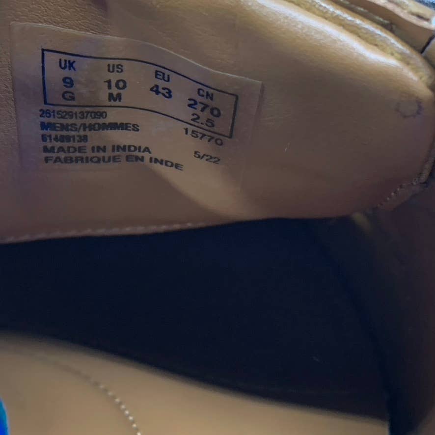 CLARKS Collection Men's Dark Tan Leather Whiddon Lace-Up Cap-Toe Oxfords SZ 10