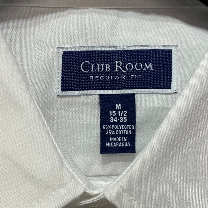 CLUB ROOM White Regular Fit Solid Long Sleeve Dress Shirt SZ M (15.5 34/35)