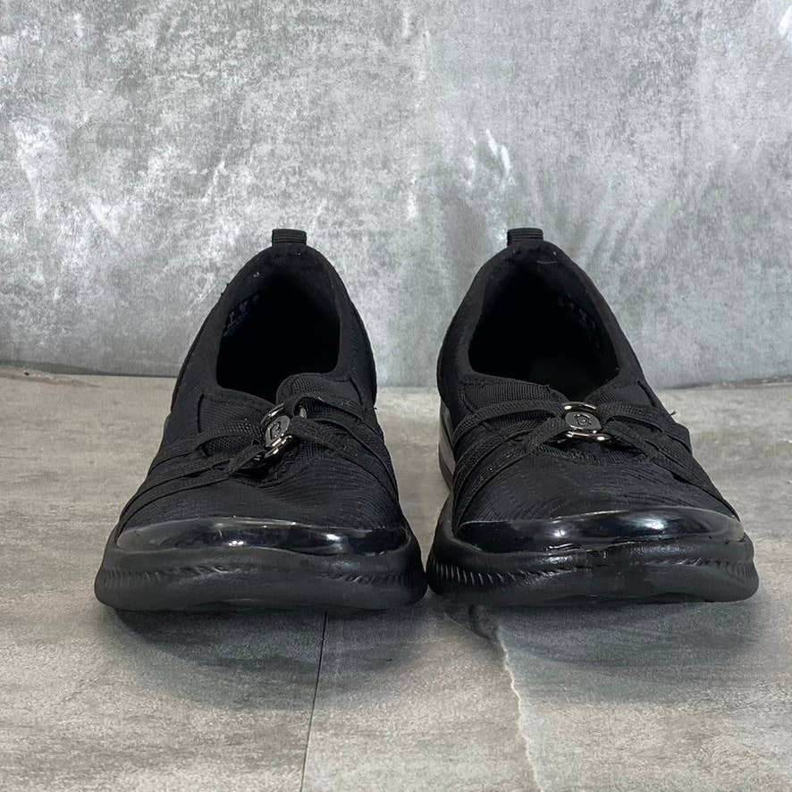 BZEES Women's Black Mesh Niche Washable Fabric Lightweight Slip-On Sneakers SZ 8