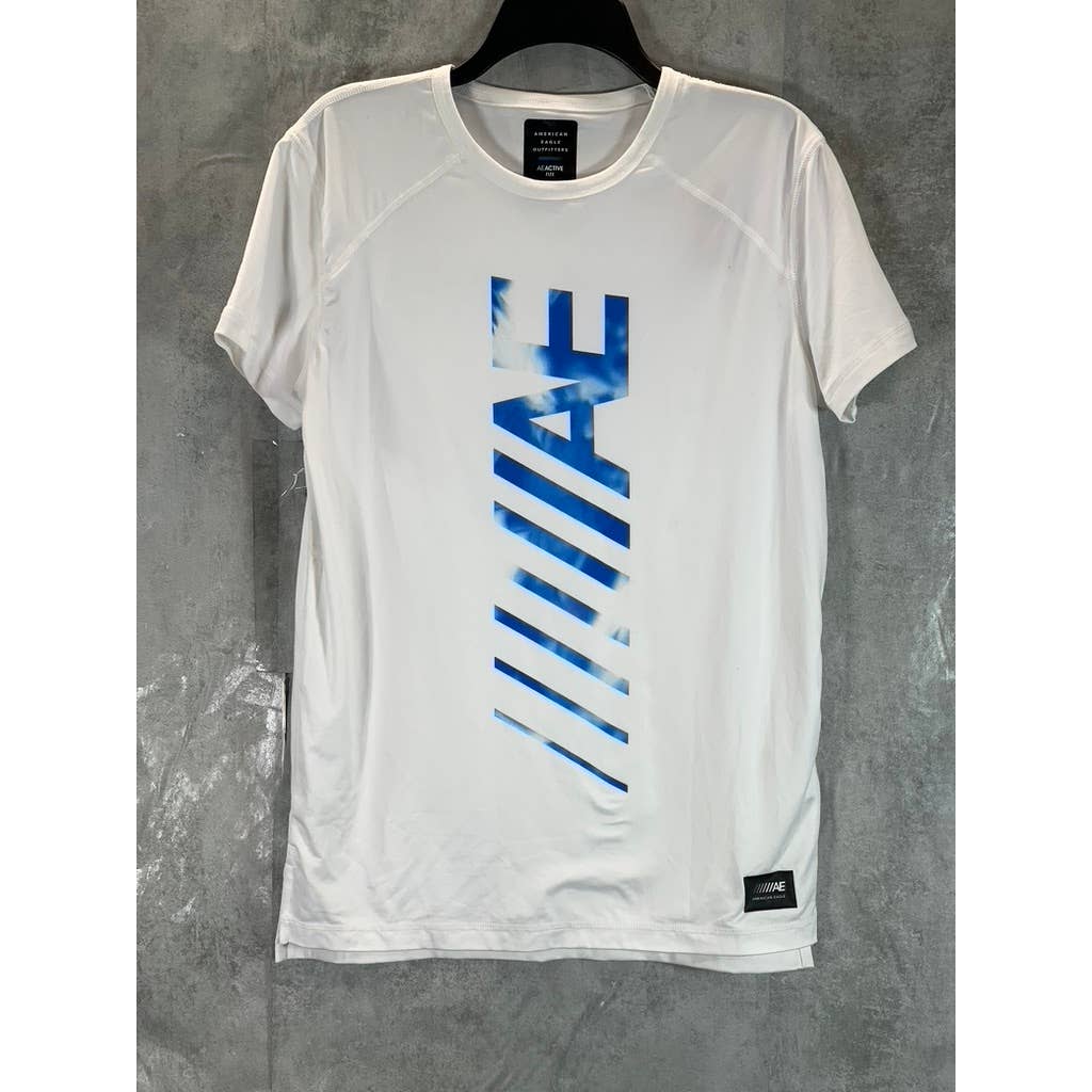 AMERICAN EAGLE OUTFITTERS Men's White AE Active Flex Crewneck T-Shirt SZ S