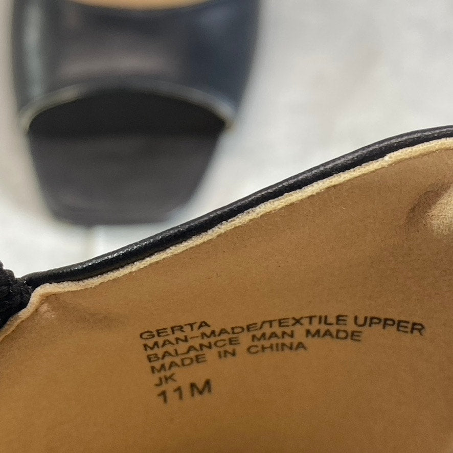 ADRIENNE VITTADINI Women's Black Greta Stretch Knit Slip-On Block-Heel Sandals