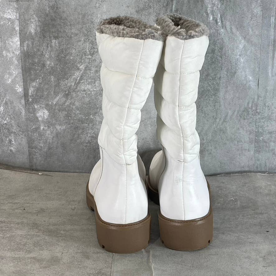 JOURNEE COLLECTION Women's White Nadine Cold-Weather Puffer Pull-On Boots SZ 9.5