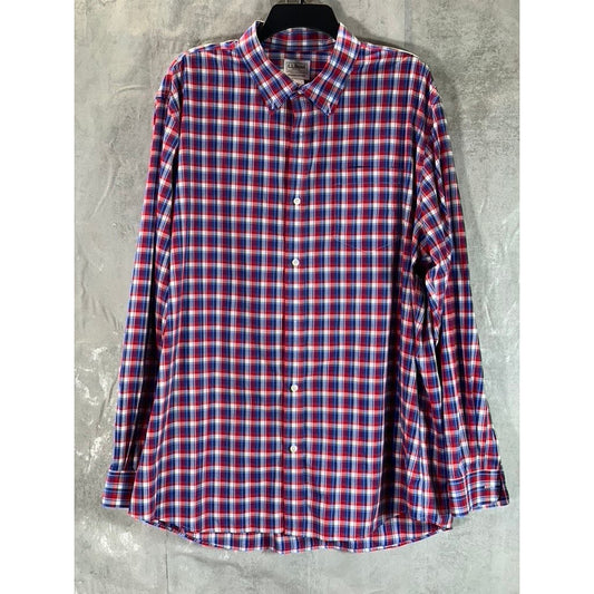 L.L. BEAN Men's Red/Blue Slightly Fitted Button-Up Long Sleeve Shirt SZ XL