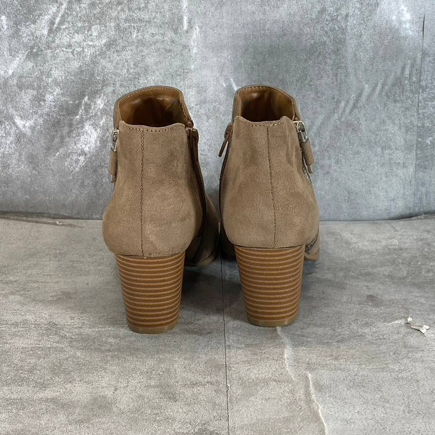 STYLE & CO Women's Taupe Masrinaa Slip-On Block-Heel Ankle Booties SZ 6