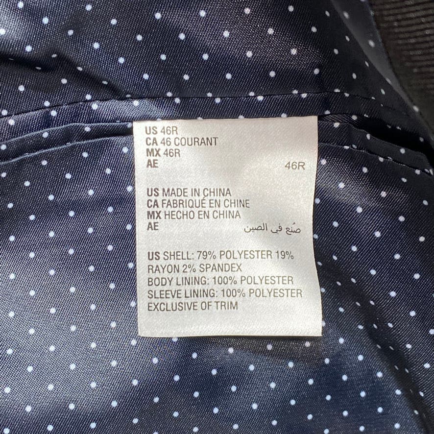 ALFANI Solid Black Slim-Fit Regular Stretch Two-Button Tuxedo Jacket SZ SZ 46R