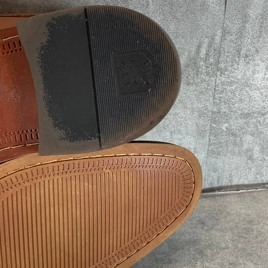 STACY ADAMS Men's Chocolate Leather Marlton Plain-Toe Lace-Up Oxfords SZ 7.5