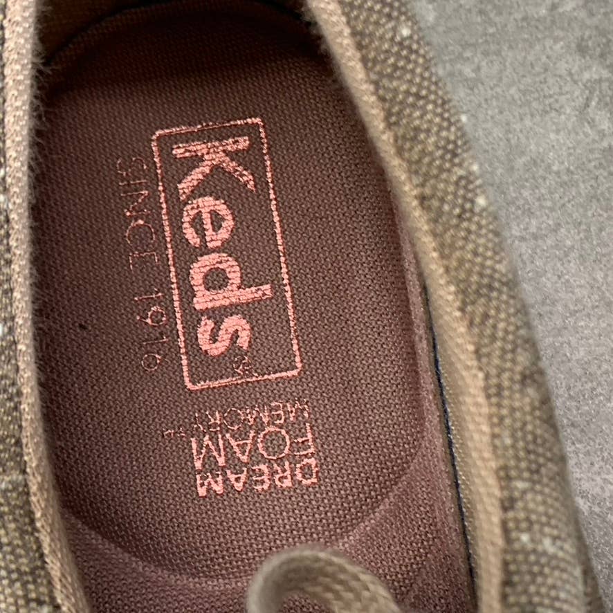 KEDS Women's Tan Center II Marled Memory Foam Lace-Up Sneakers SZ 7