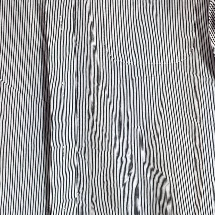 PAUL FREDRICK Men's Burgundy Pinstripe Button-Up Long-Sleeve Dress Shirt SZ15-32