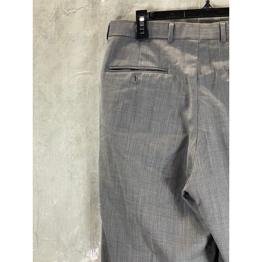 BROOKS BROTHERS Men's 1818 Gray Plaid Pleated Pants SZ 33