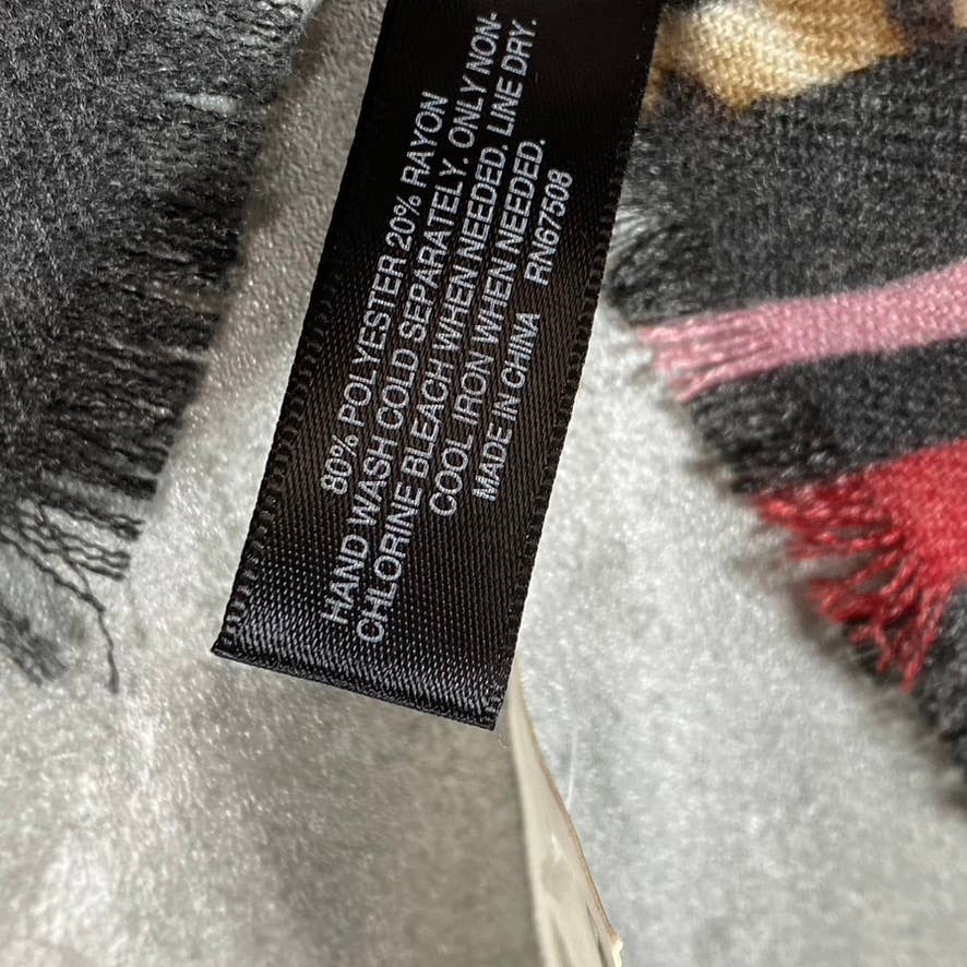 INC INTERNATIONAL CONCEPTS Women's Brown Leopard-Print Striped Wrap SZ OS