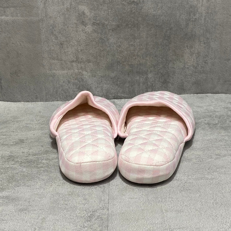 CHARTER CLUB Pink Quilted Gingham Clog Slippers SZ S (5-6)