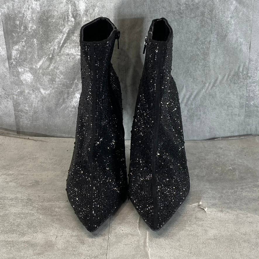 INC INTERNATIONAL Women's Black Bling Reisa Pointed-Toe Stiletto Booties SZ 12