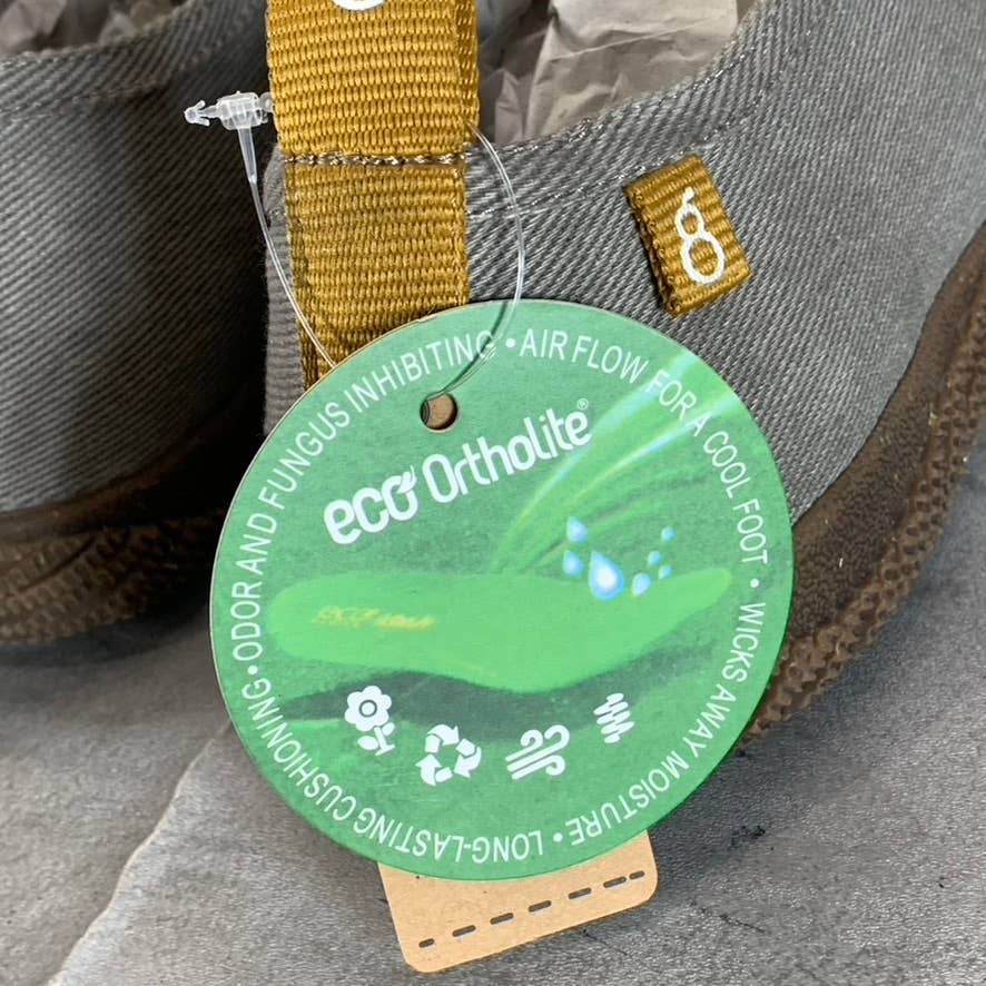 HYBRID GREEN LABEL Men's Grey Canvas Lively Slip-On Sneaker SZ 8