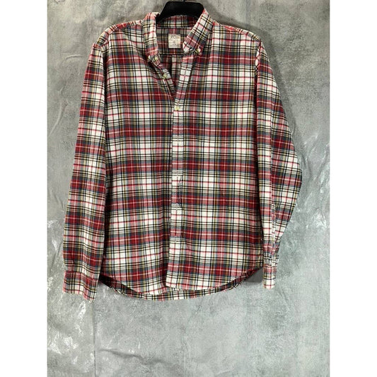 J.CREW Men's Red Plaid Slim Button-Up Long Sleeve Shirt SZ M