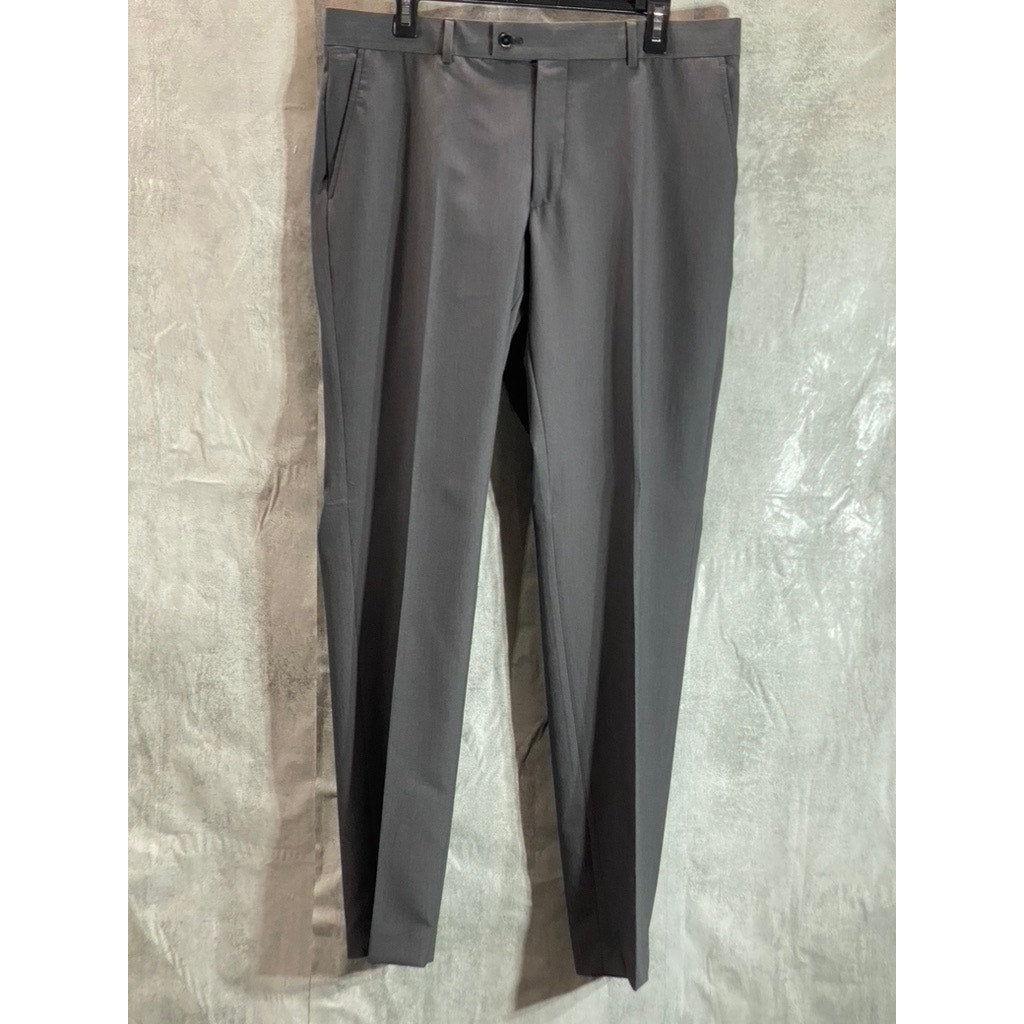 THE SAVILE ROW COMPANY Men's Gray Brixton Flat Front Suit Pants SZ 36