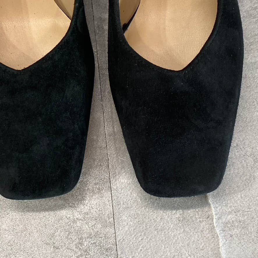 FRANCO SARTO Women's Black Suede Pisa Square-Toe Round-Heel Pumps SZ 5